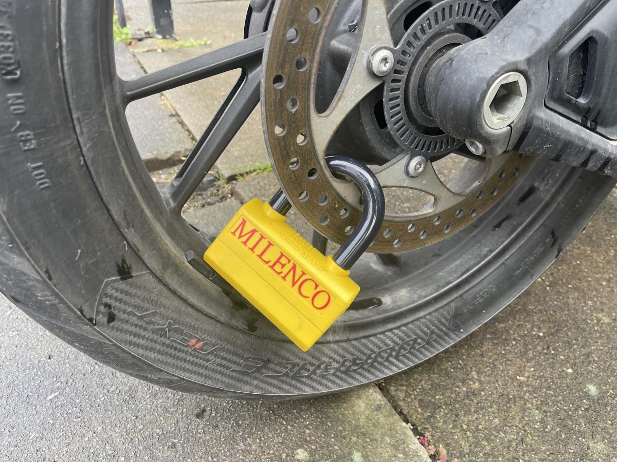 Motorcycle clearance rotor lock